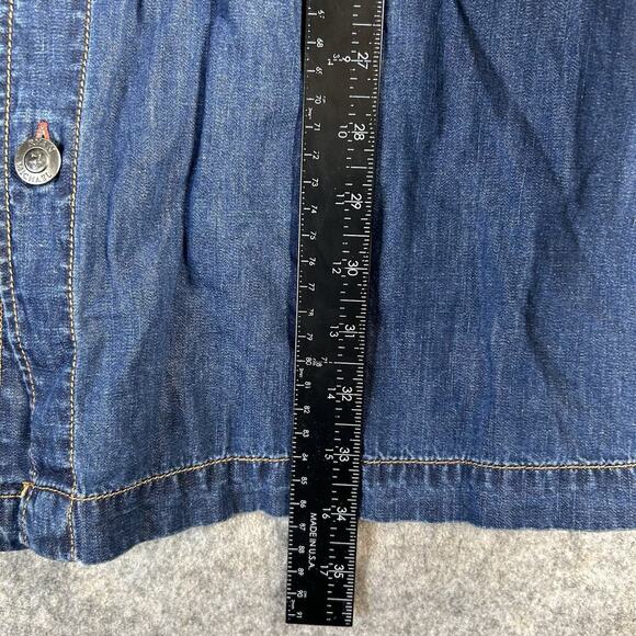 Ryan Michael Denim Dress Womens Small Cotton Silk Button Front Cowgirlcore - Picture 6 of 9